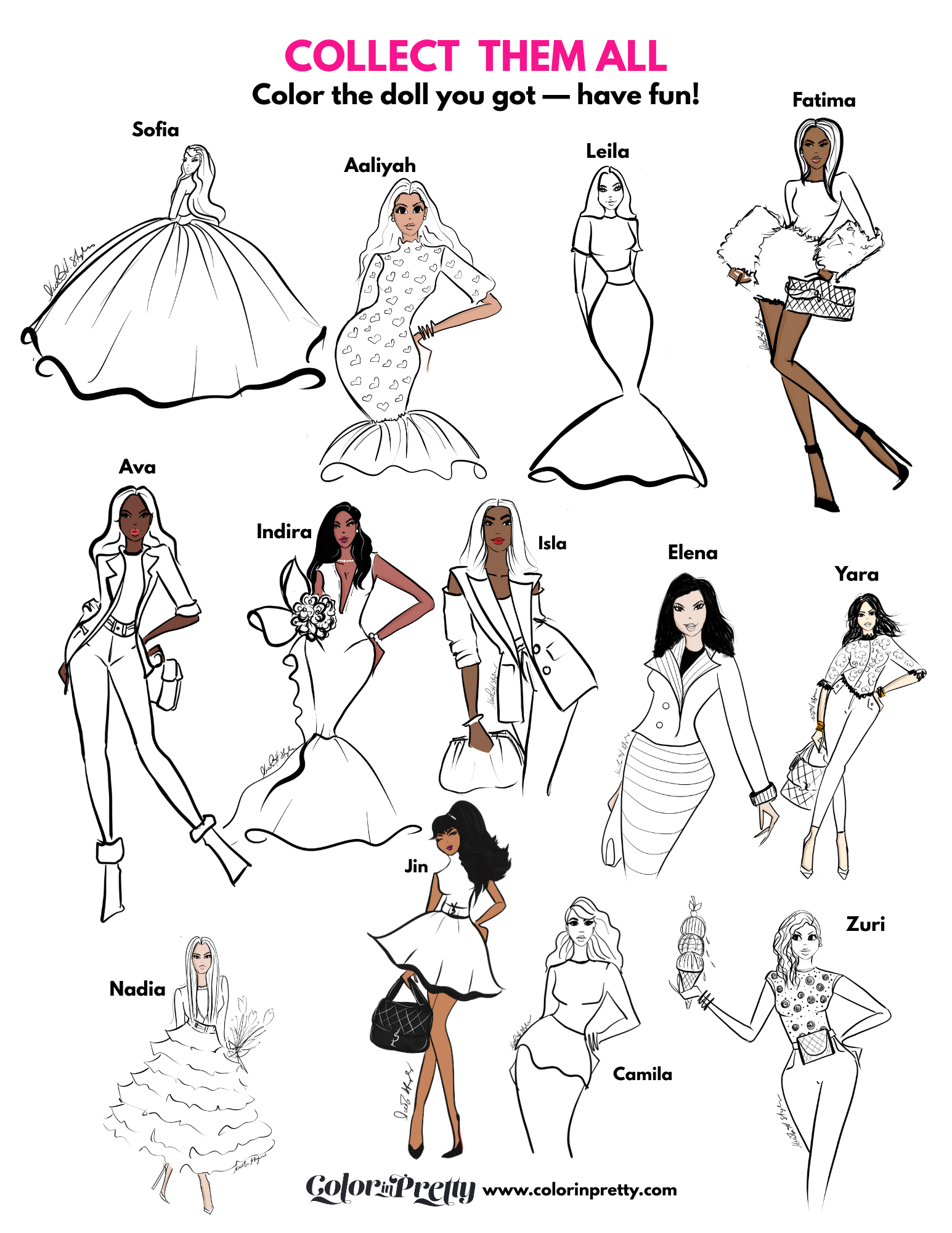 Original diverse Dollies illustrated by Nicola Styles